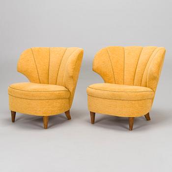 A pair of armchairs, mid-20th century.