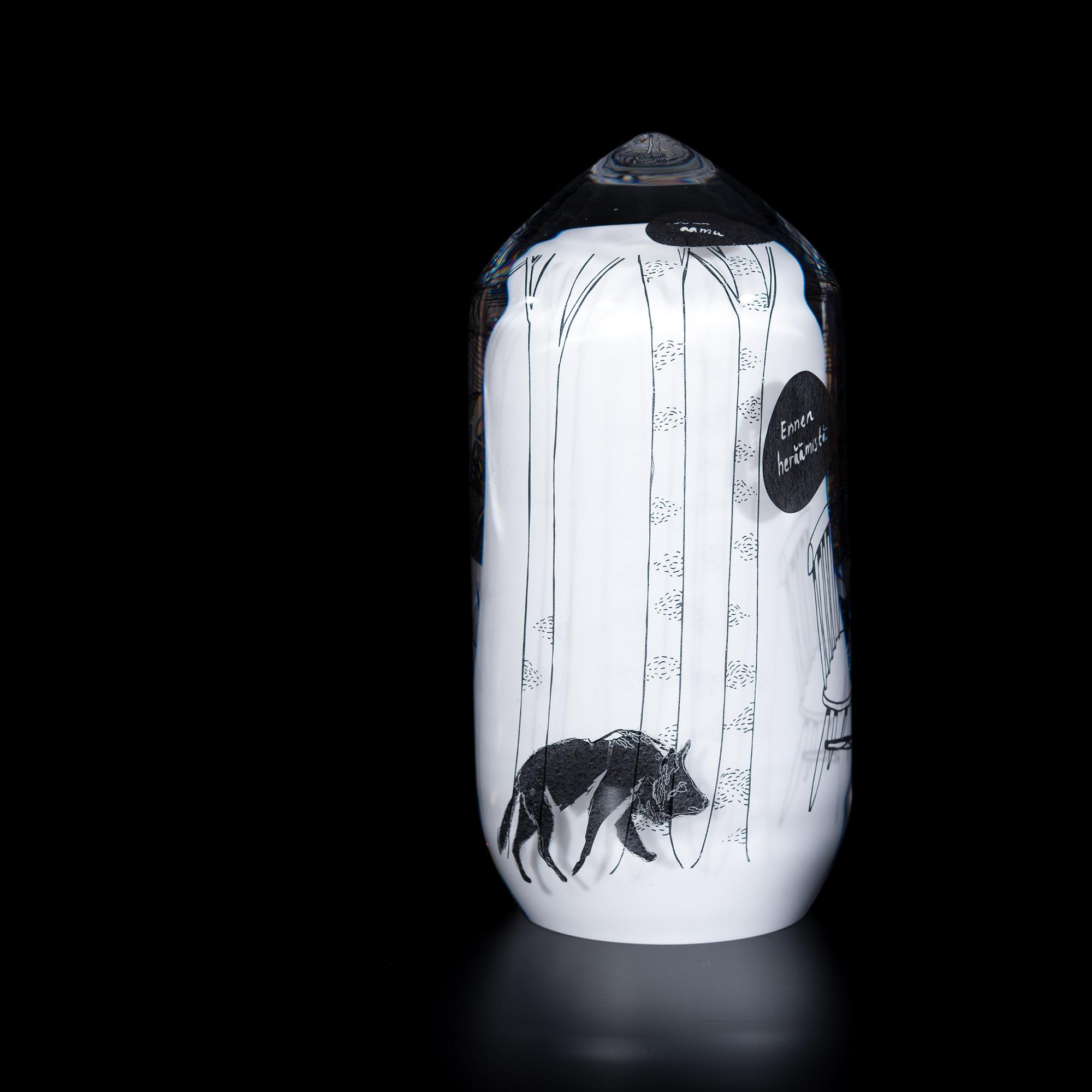 SINI MAJURI & ELLA VARVIO, GLAS SKULPTUR. Serieteckning i glas, Före Vaknande. Sign. 2015.