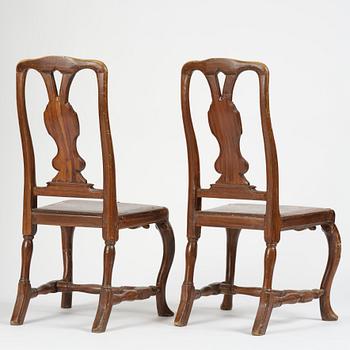 Stolar, ett par, Stockholmsarbeten, 1700-talets mitt, Senbarock.