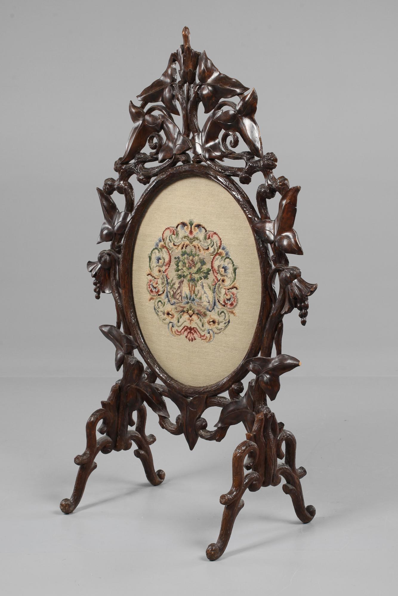 BRASSKÄRM, nyrokoko, 1800-talets andra hälft.