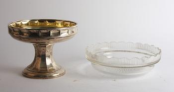 UPPSATSKÅL, silver och glas, K.Andersson.