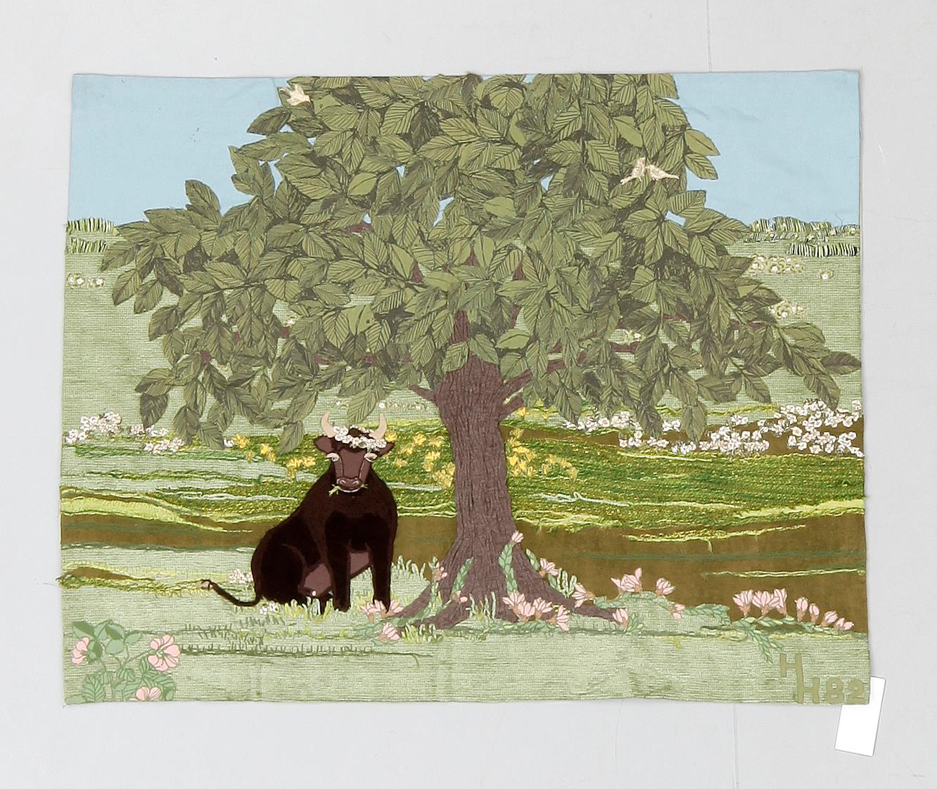 HARRIET HALLER, 2 st, textila väggbonader. Sign. o dat. 1982.