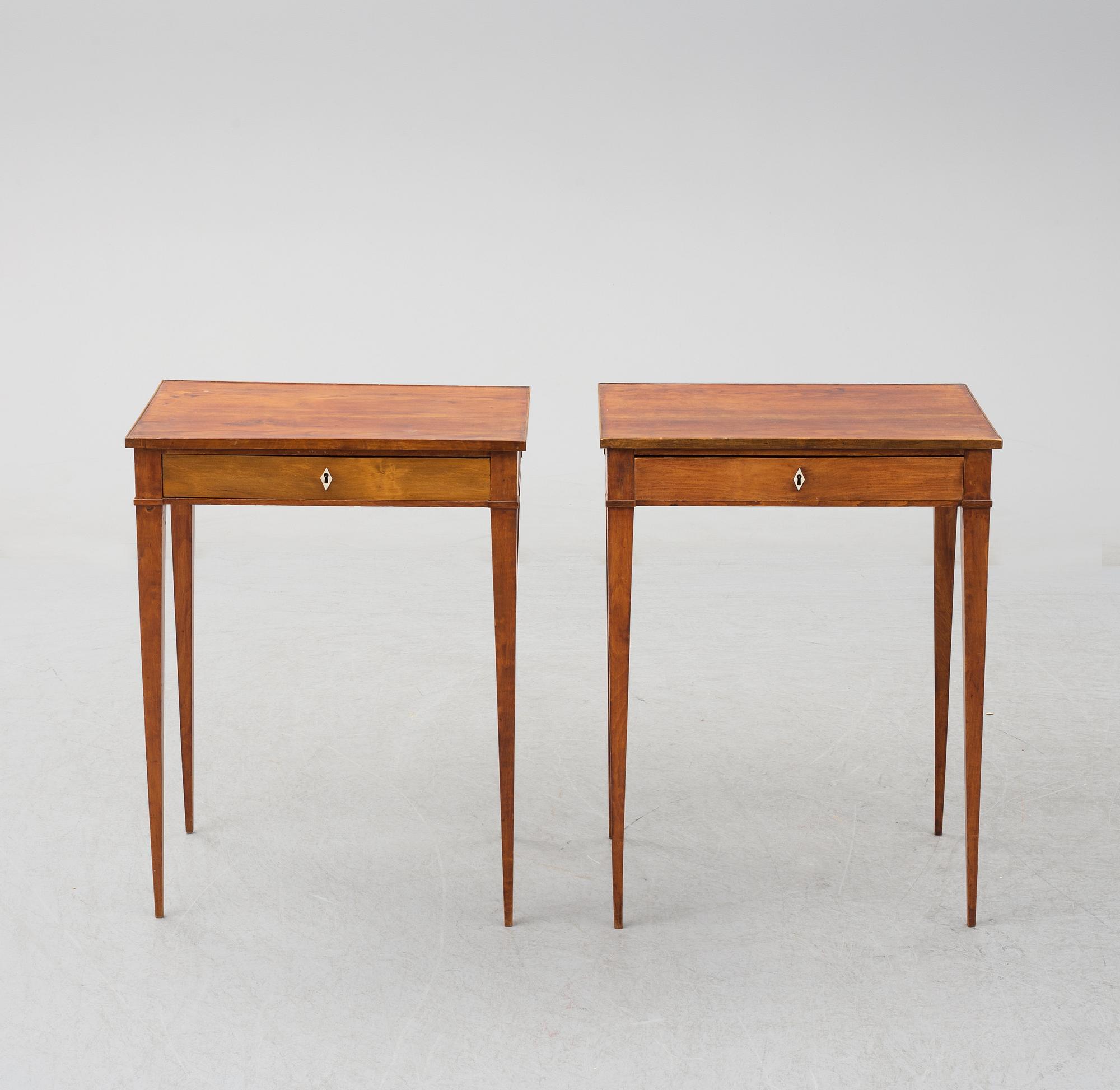 A pair of Swedish Empire tables. First half of the 19th century.