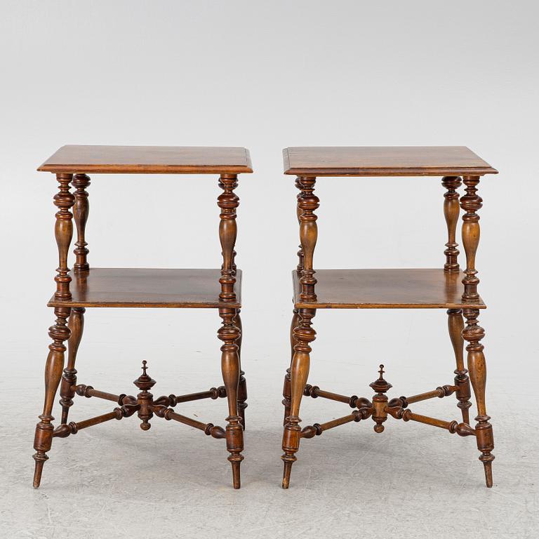 A pair of side tables/bedside tables, second half of the 19th century.