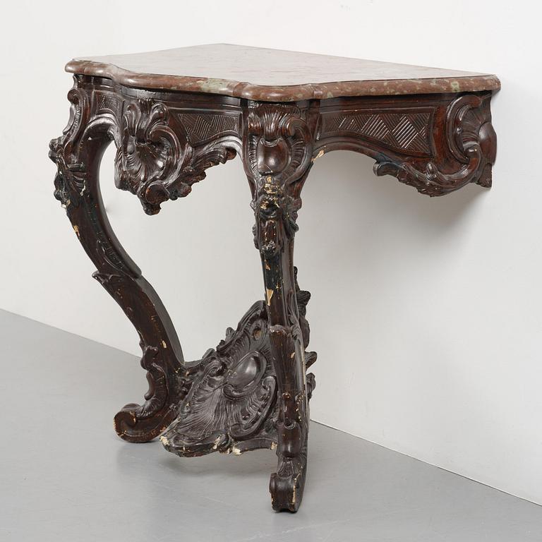 A rococo console table by A. Flodin (master in Stockholm 1758-74).