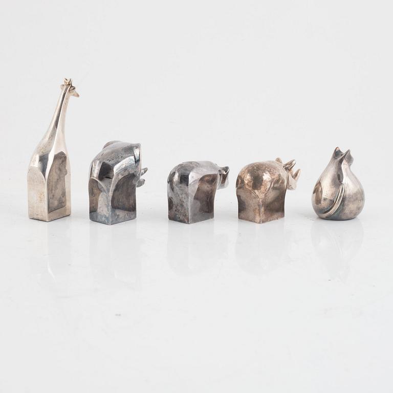 A set of five figurines, including Gunnar Cyrén, Dansk Designs, Japan.