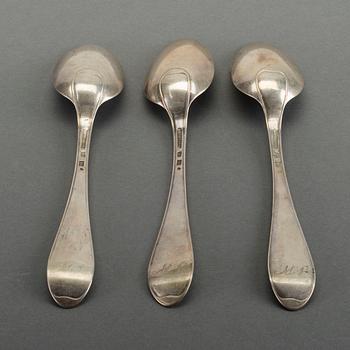 A set of 12 Swedish 19th century silver spoons mark of J Malmstedt Gothenburg 1804, weight ca 780gr.