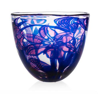 85. An Eva Englund 'graal' glass vase, Orrefors 1989.