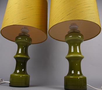 BORDSARMATURER, ett par, glas, 1970-tal.