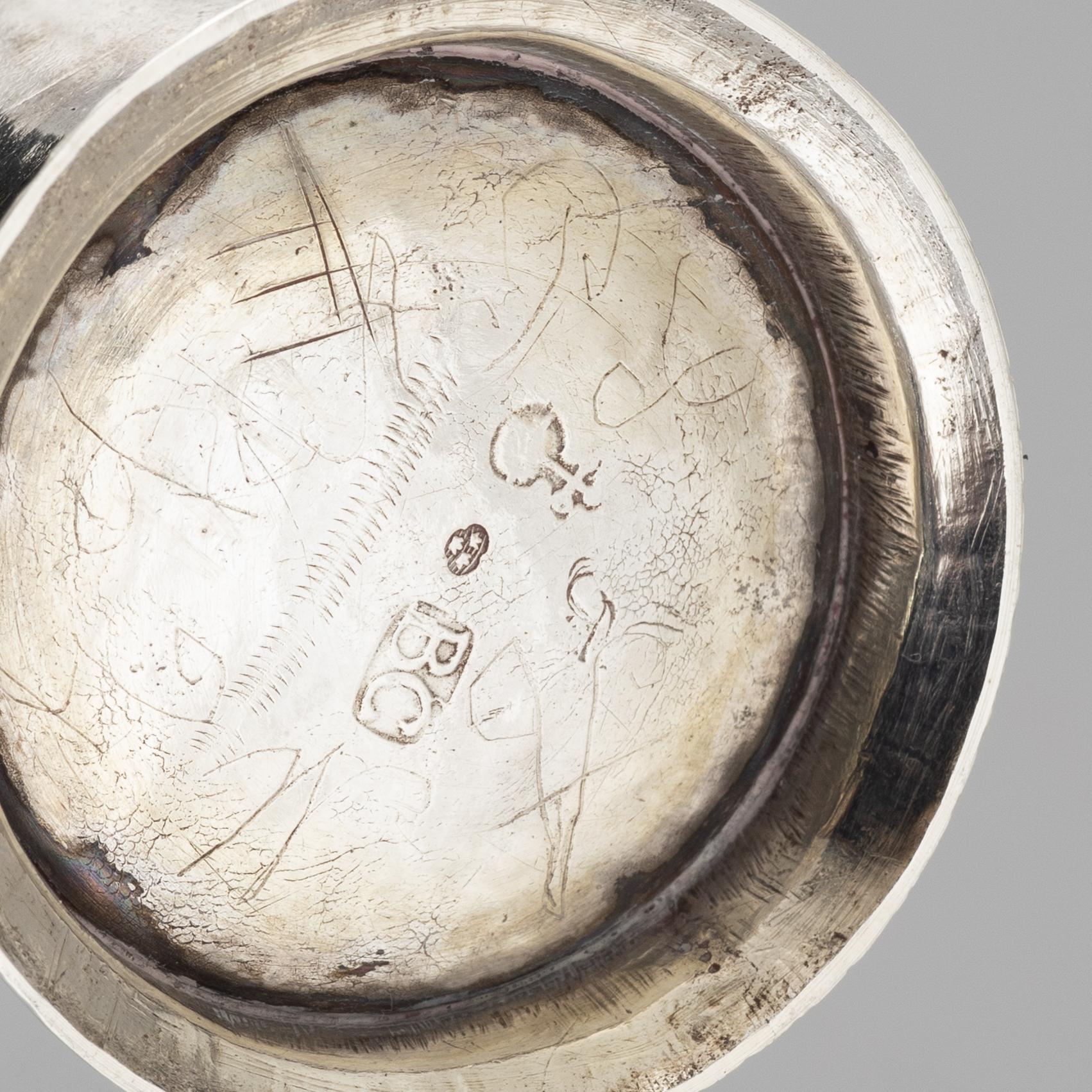 A Swedish 18th century silver beaker, mark of Bengt Collin, Uppsala 1736.