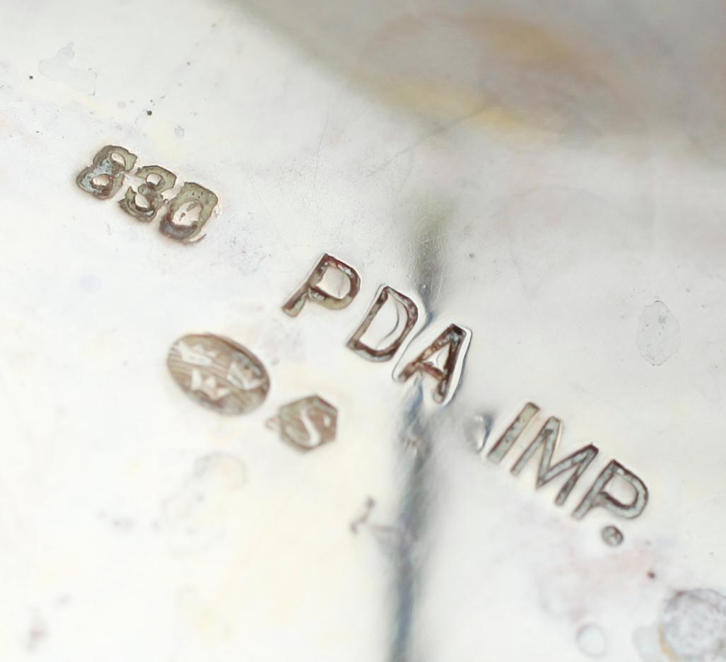 MOCKASERVIS, 5 delar, silver, svenska importstämplar. Vikt ca 622 g.