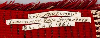 Raija Gripenberg, rya. Modell för Helmi Vuorelma. Ca 197x106 cm.