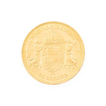Guldmynt, Ungern, 20 Korona, 1898.