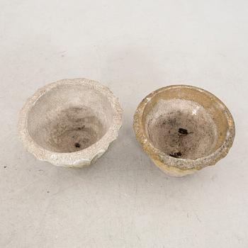 A pair of concrete garden pots middle of the 20th century.