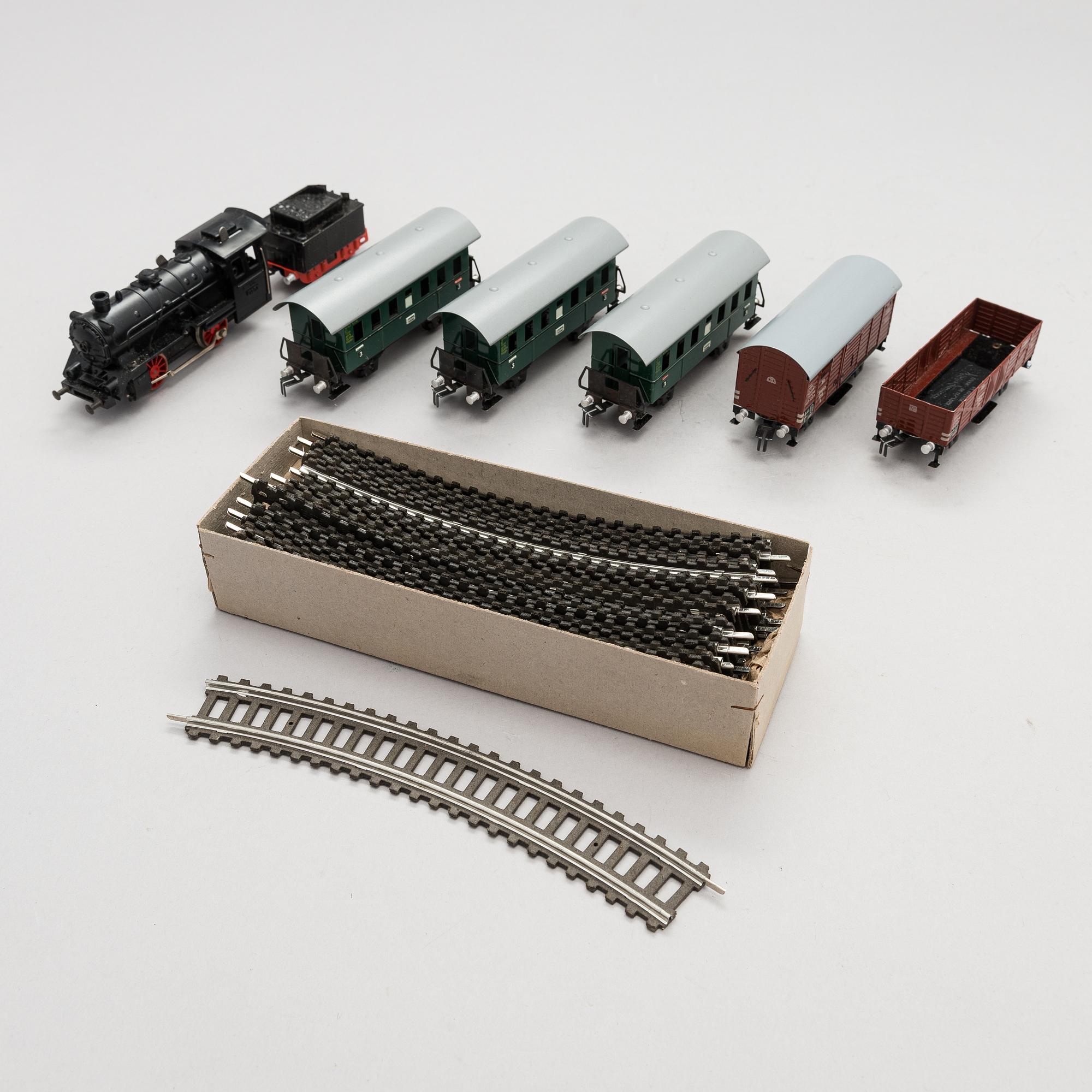 A Fleischmann train set, 7 pieces, second half of the 20th century.
