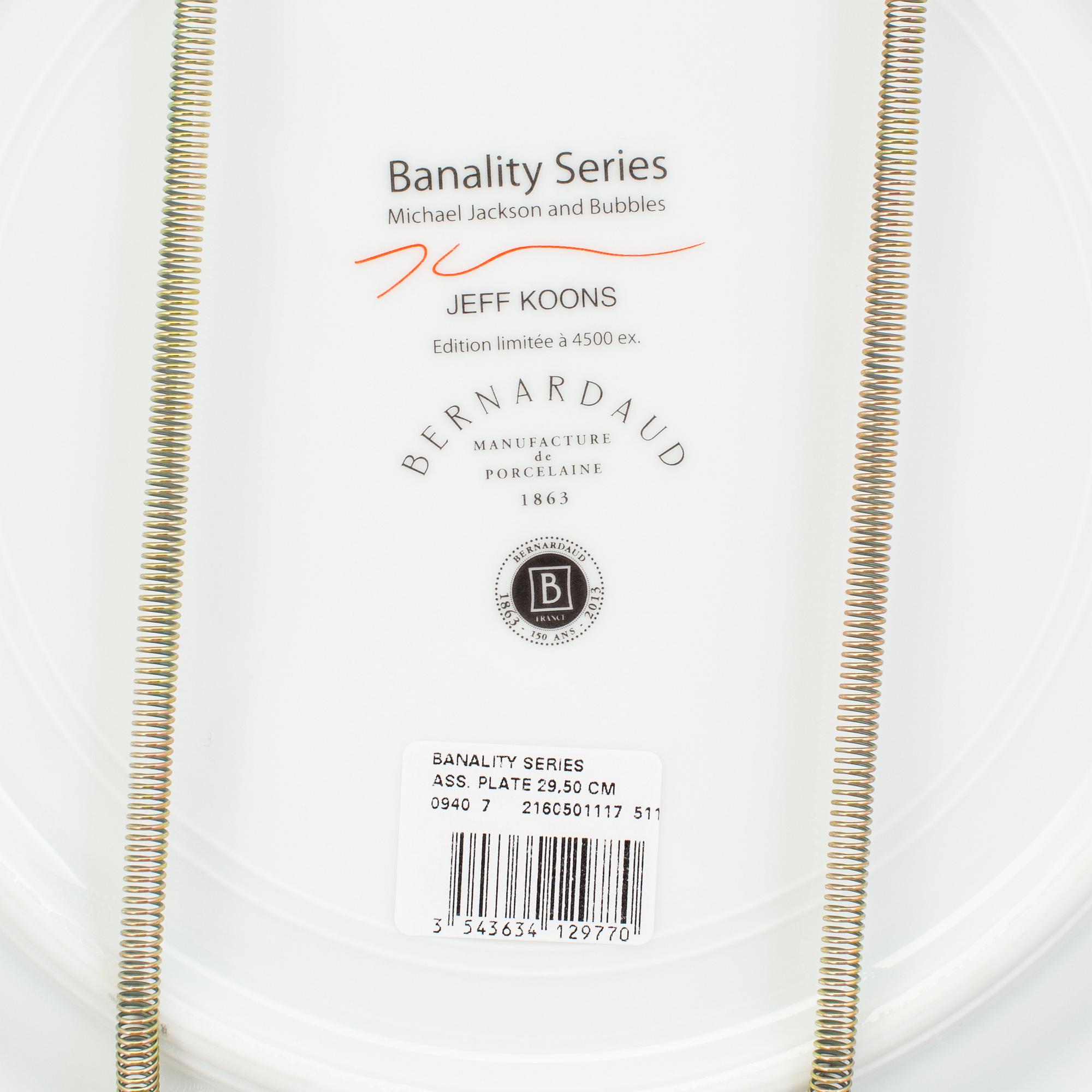 JEFF KOONS, a porcelain plate "Michael Jackson and bubbles" for Bernardaud 2013.