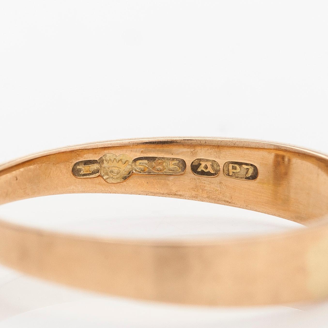 Elis Kauppi,  a pair of earrings and ring, 14K gold and diamonds. Kupittaan Kulta, Turku.
