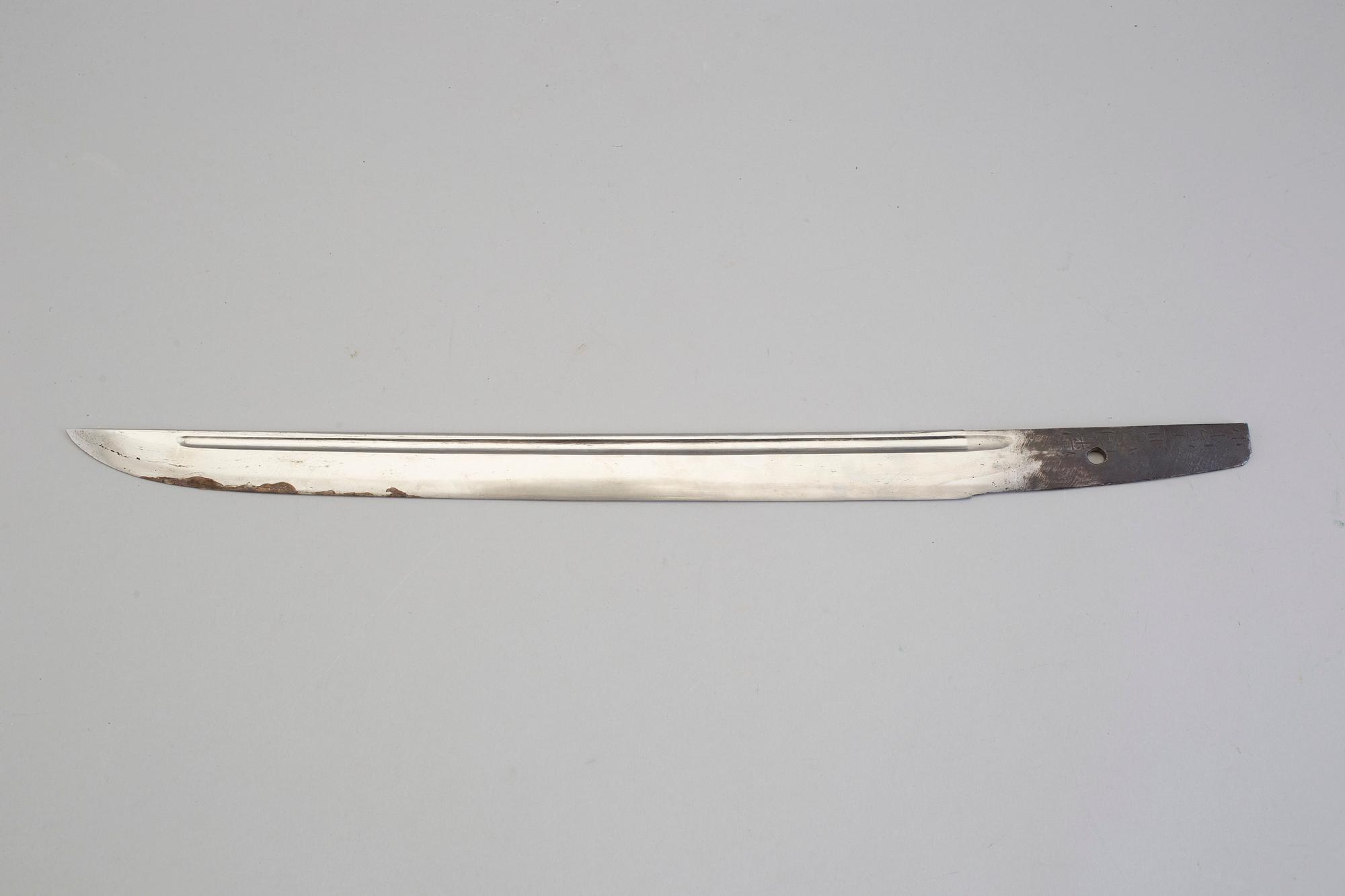 A Japanese Wakizashi marked Awataguchi, probably from the Edo period.