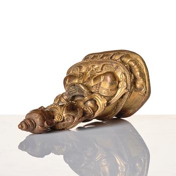 A gilt copper alloy figure of Amitayus, Tibeto-Chinese/Mongolia, 18th century.