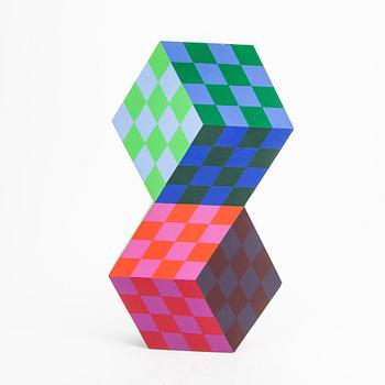 Victor Vasarely, skulptur multipel signerad.