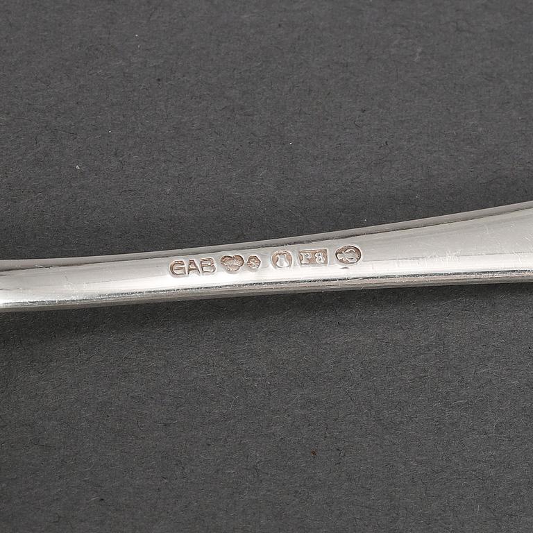 A 'Chippendale' silver cutlery, GAB, Stockholm, some 1957 (61 pc).