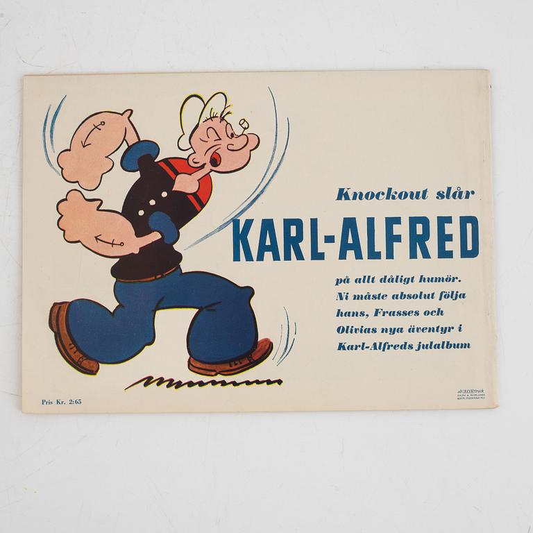 Serietidningar, 3 st, "Kalle Anka & Co", julböcker, 1949,1950, 1952.