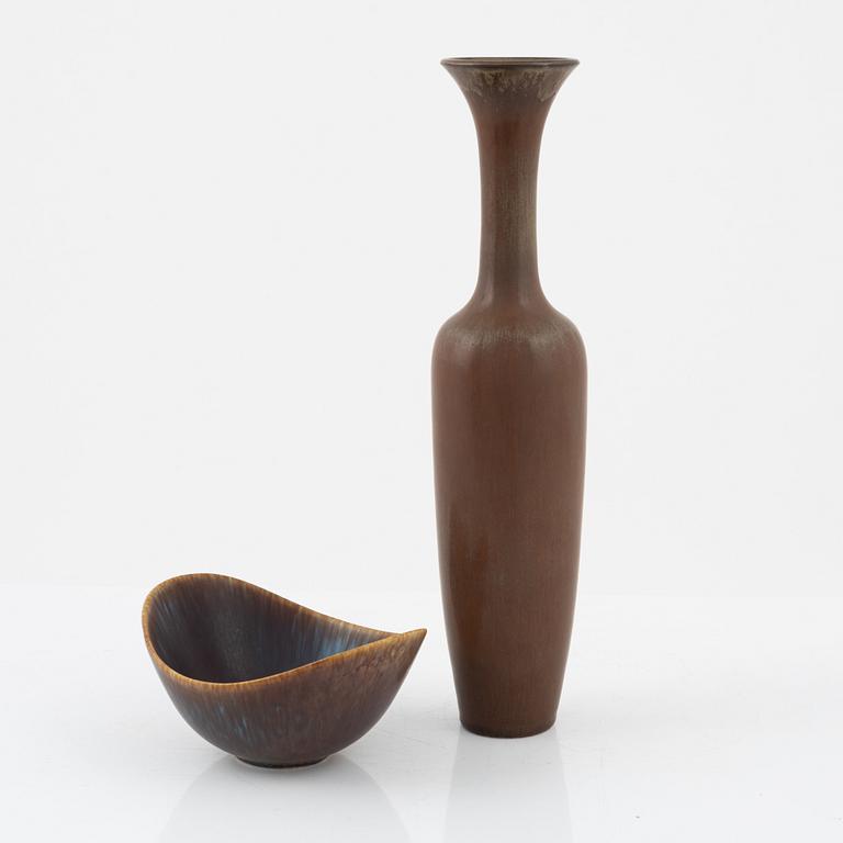 Gunnar Nylund, a stoneware vase and bowl from Rörstrand.