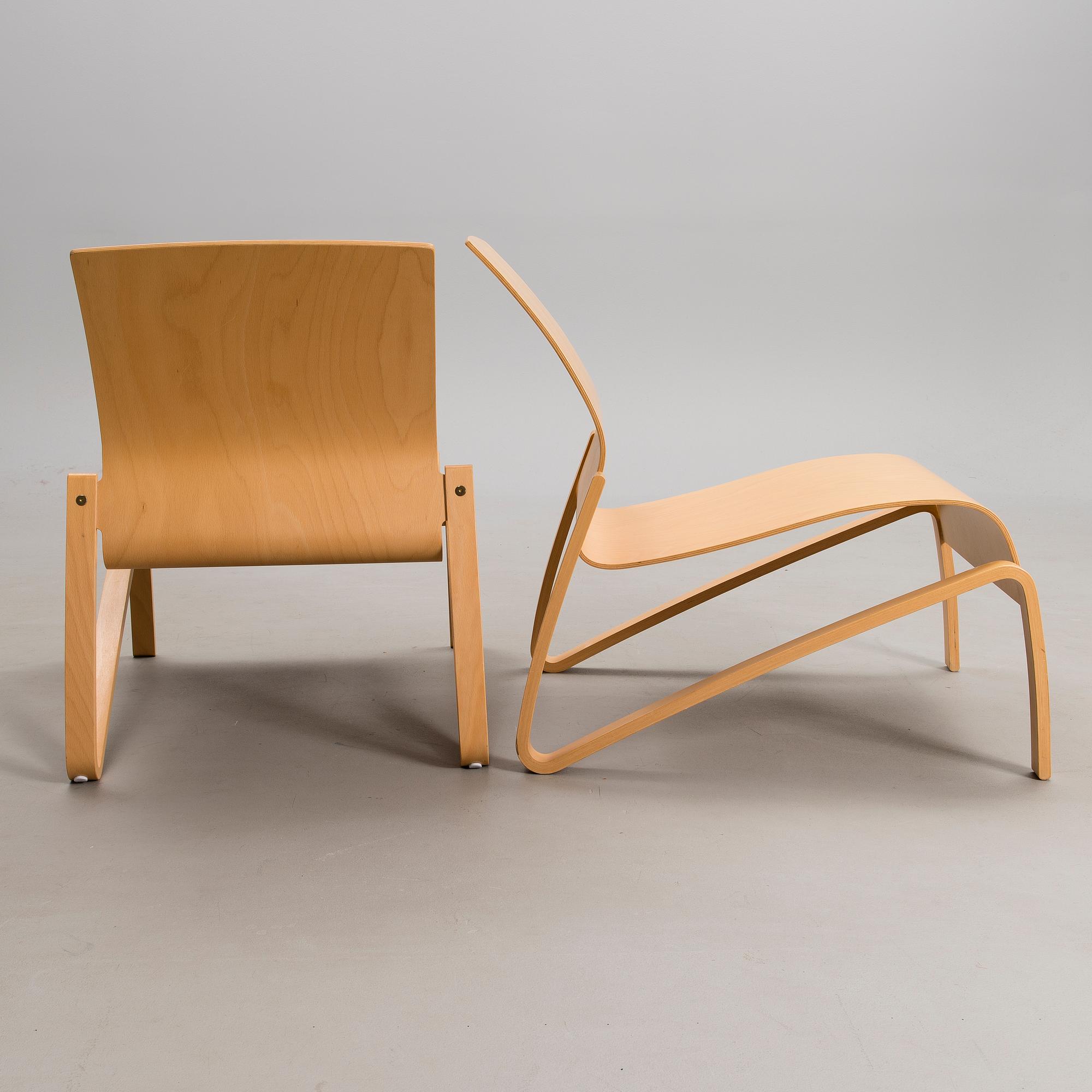 A PAIR OF LOUNGECHAIRS, by Hans Peter Weidmann, Artek, late 20th century.