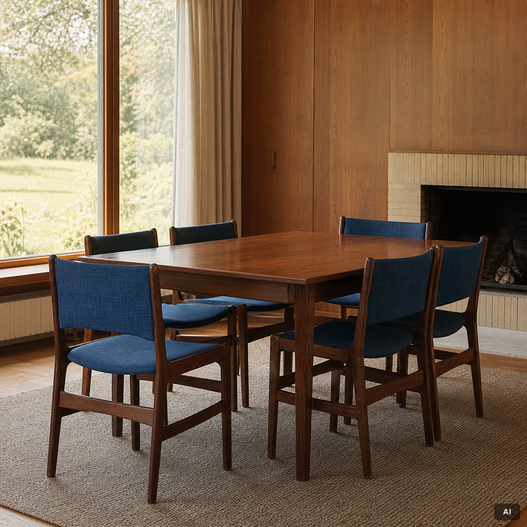 Erik Buch, six model 89 chairs, Odense, Denmark, 1960s.