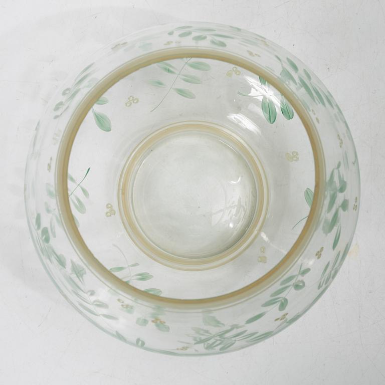 Vase, painted glass, Köklax Glasbruk, Finland 1940s.