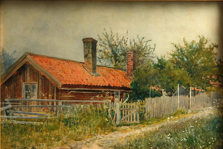 OTTO BOSTRÖM, akvarell, sign o dat 1900.