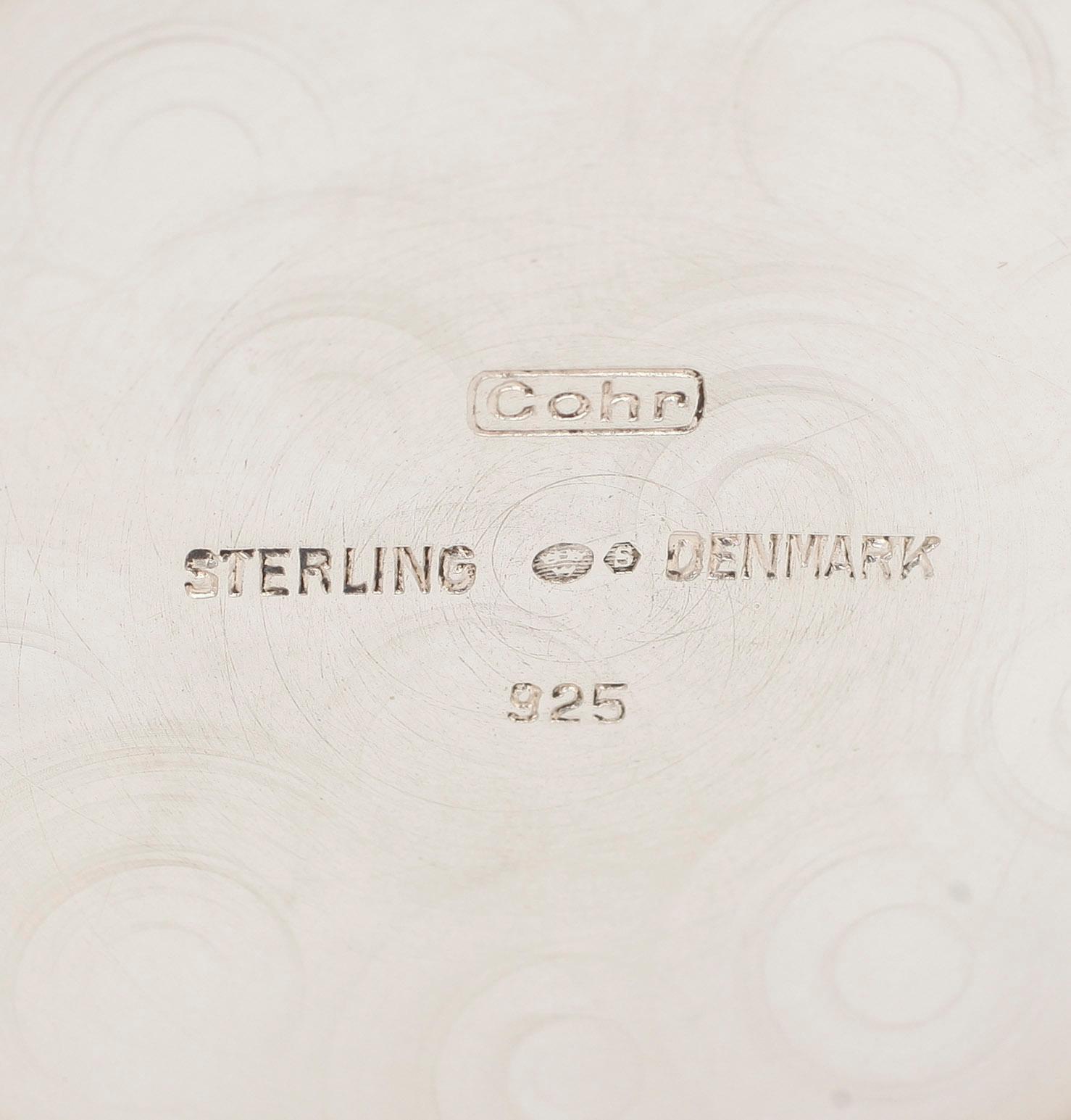 KAFFESERVIS, 3 delar, sterlingsliver, Cohr, Danmark 1900-tal. Tot ca 1060 gram.