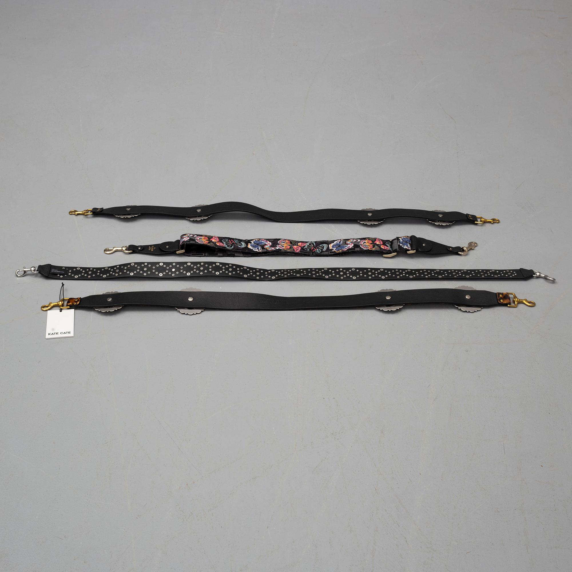 4 bag/skoulder straps from Valentino and Kate Cate.