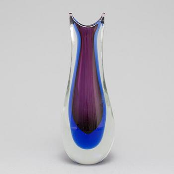 a Italian glass vase, probably Flavio Poli, 20th century.