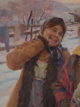 Feodor (Fedot) Vasilievich Sychkov, Winter scene with three friends.