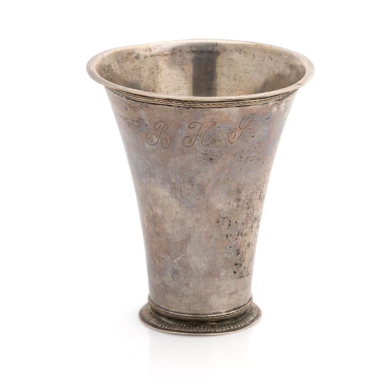 Beaker, silver, Peter Gadd (1750–1764), Kristianstad, 1756.