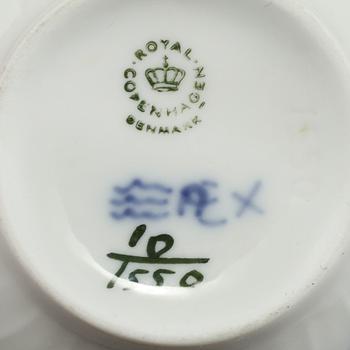 TESERVIS, 9 delar, porslin, "Blå blomster", Royal Copenhagen, 1900-tal.