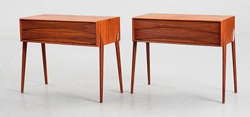 SÄNGBORD, ett par, teak AB Glas & Trä. 1950-60-tal.