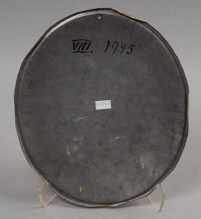 ORDENSSKÖLD, plåt, dat 1945 á tergo.