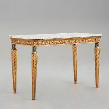 KONSOLBORD, tillskrivet Pehr Ljung (1743-1819) bildhuggare i Stockholm, Sengustavianskt.