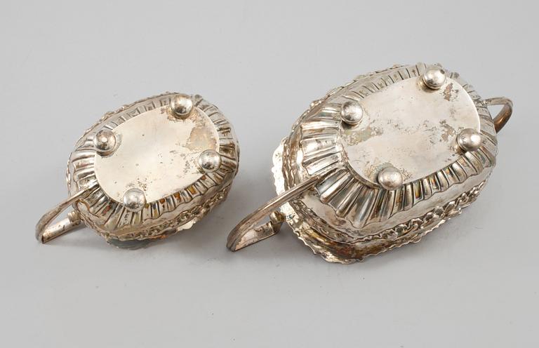 SERVISDELAR, 4 st, silver, George Nathan & Ridley Hayes, Chester, England, 1906, vikt 1780 gram.