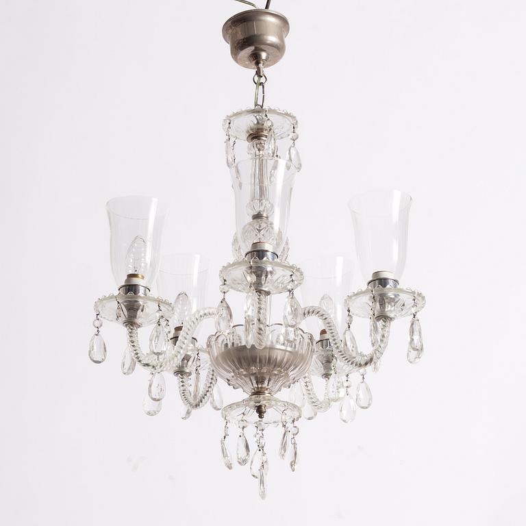 A chandelier, probably Bohemia, mid-20th century.
