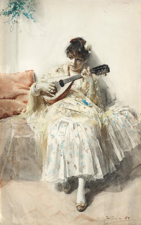 Anders Zorn, "Mandolinspelerskan" (Girl playing mandolin).