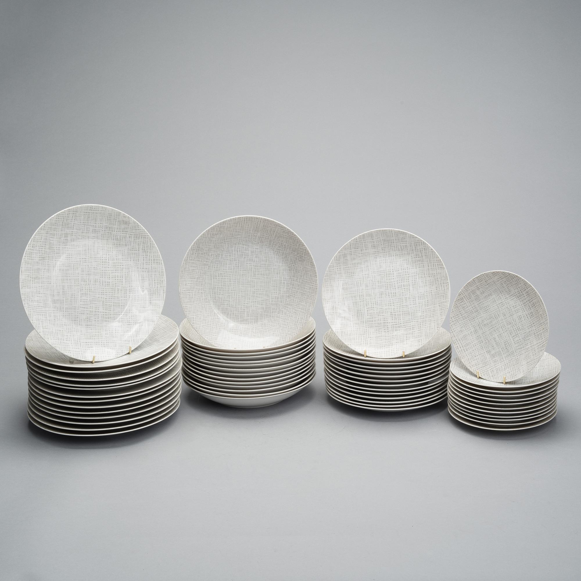 MATSERVIS, 78 delar, porslin, " Form 2000", Richard S. Latham & Raymond Loewy, Rosenthal 1900-talets mitt.