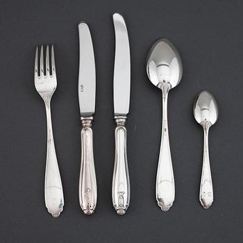 GAB, a 'Vasa' part silver cutlery, Stockholm, second half of the 20th century (44 pieces).
