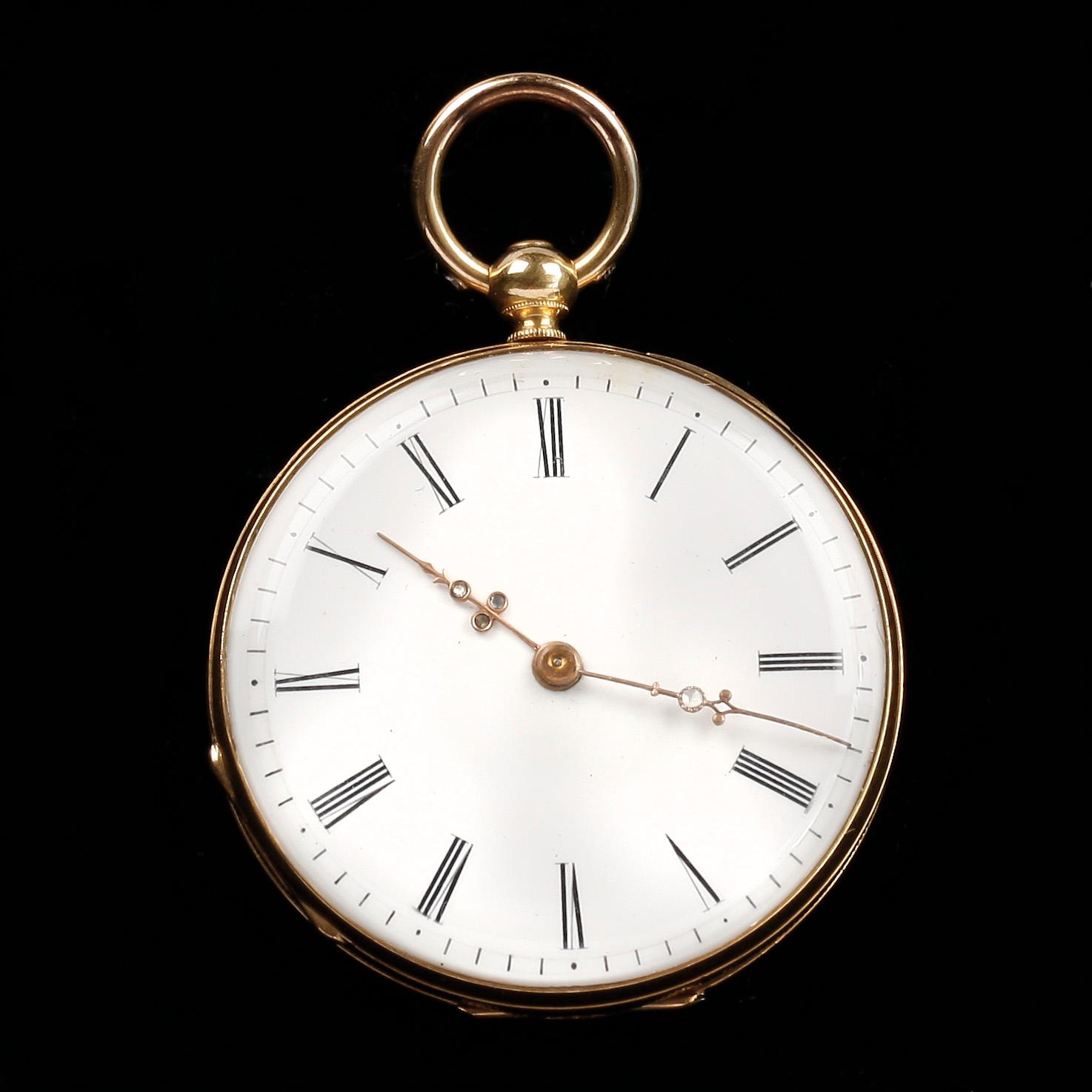 DAMFICKUR, 3 st, guld 14K, sent 1800-tal till tidigt 1900-tal.