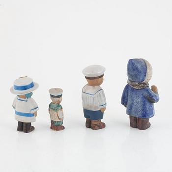 Lisa Larson, a set of four figurines, Gustavsberg, Sweden.