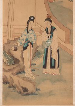 Zhang Zhiwan (1811-1897), målningar, ett par. Qingdynastin.