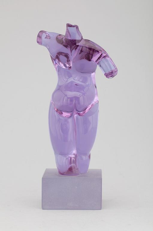 SKULPTUR, glas, Alfredo Rossi, Murano, sign, 1900-talets andra hälft.