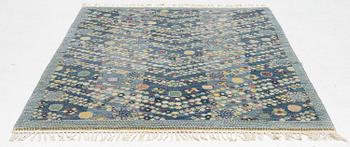 Barbro Nilsson, a carpet, 'Violetta blå', knotted pile, c. 217 x 150 cm, signed AB MMF BN.